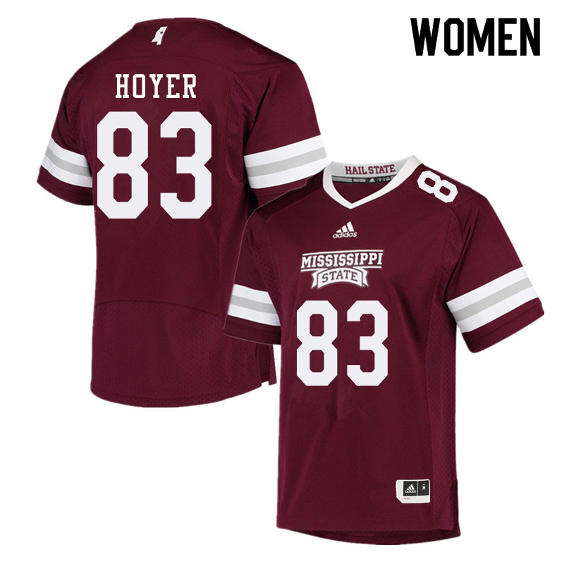 Women #83 Jordon Hoyer Mississippi State Bulldogs College Football Jerseys Sale-Maroon